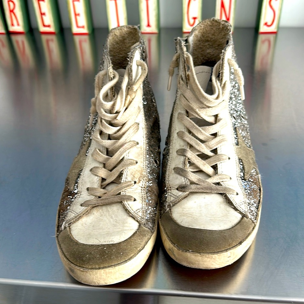 Golden goose authentic glitter  high top sneaker